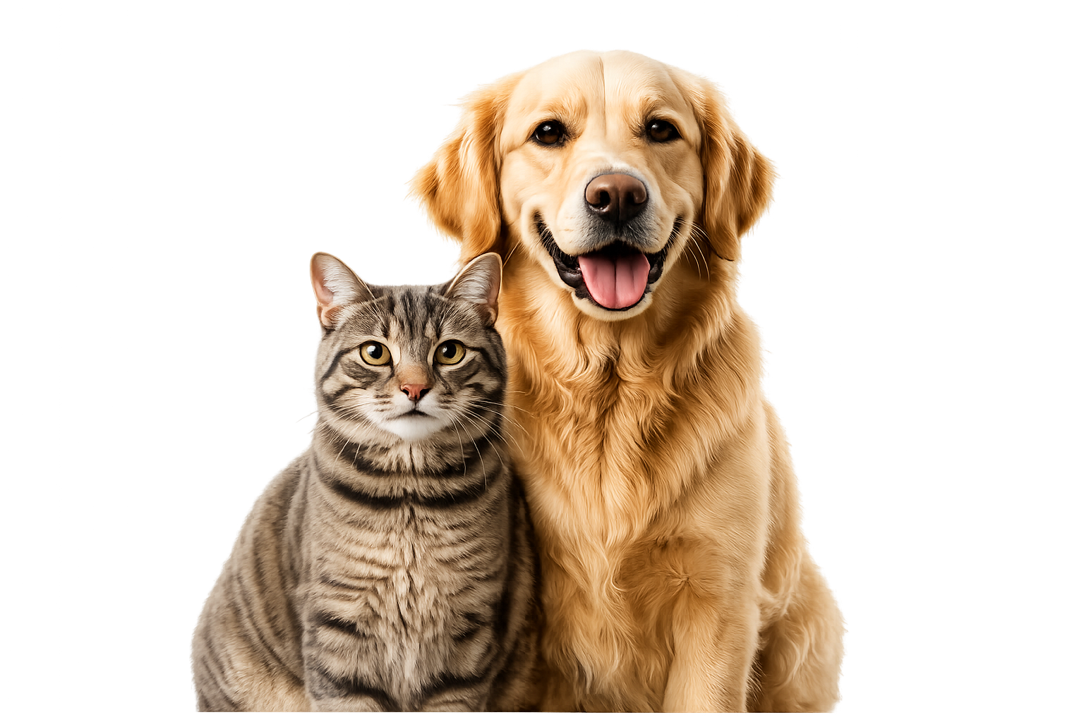 Perro y gato felices